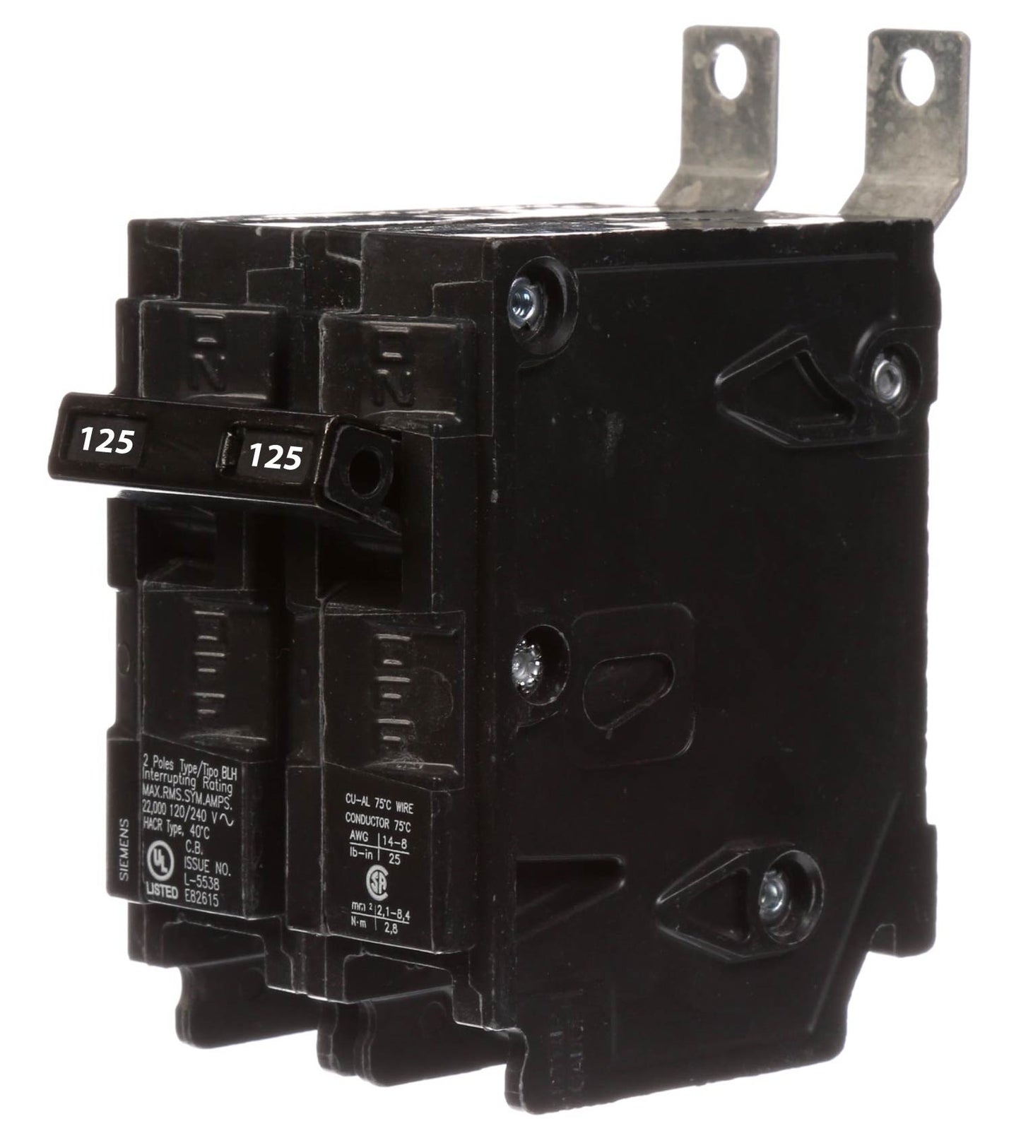 Siemens B2125H Circuit Breaker | 120/240V 125A 2P 22kA@240V Bolt-on BL Series