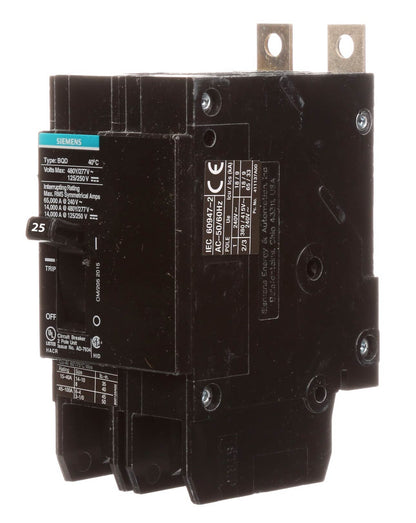 Siemens BQD225 Circuit Breaker | 480V 25A 2P 14kA@480V Bolt-on BQD Series