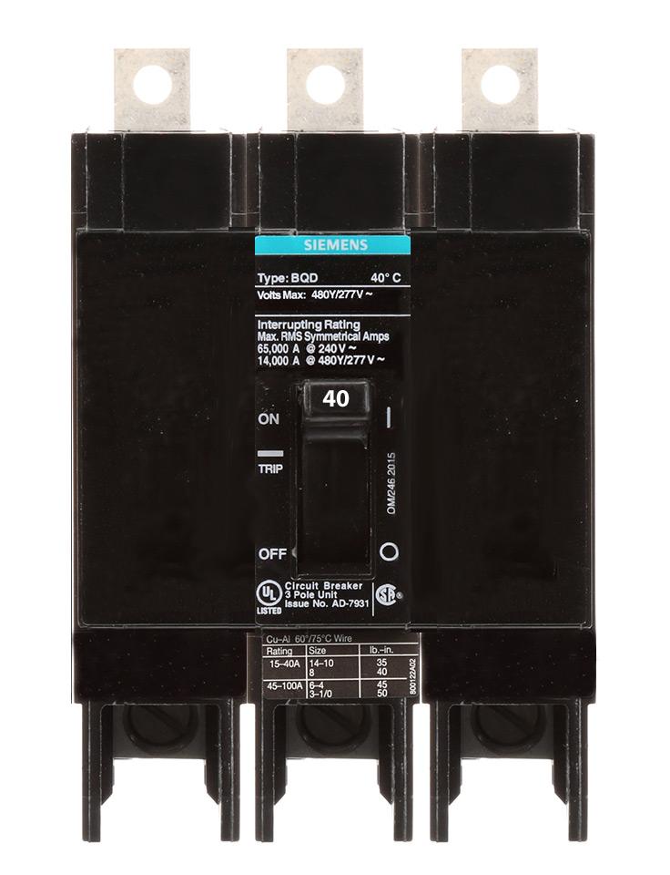 Siemens BQD6340 Circuit Breaker | BQD Series BQD6 600V 40A