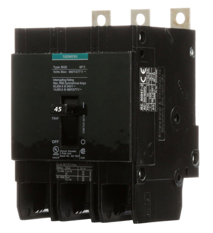 Siemens BQD6345 Circuit Breaker | 600V 45A 3P Bolt-On 10kA@600V BQD Series