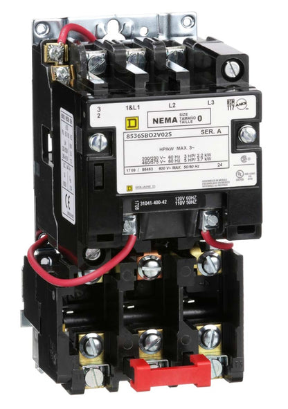 Square D 8536SBO2V02S Motor Starter 3 pole 3 phase 600V 18A 110V coil Class 8536