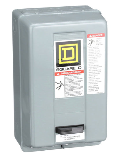 Square D 8536SCG3V03 Motor Starter 3 pole 3 phase 600V 27A 220V coil Class 8536