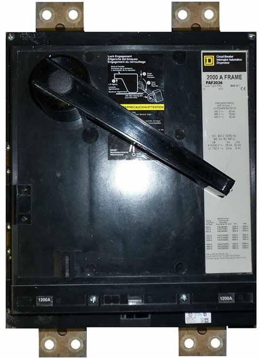 Square D PAF2036 Circuit Breaker | 600V 2000A 3P 42kA@600V Bolt-On PAF Series