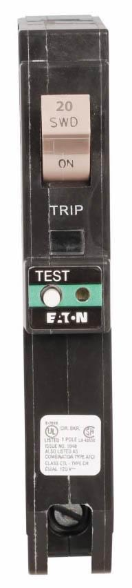 Cutler Hammer CHFCAF120PN Circuit Breaker | 120V 20A 1P 10kA@120V Plug-In CH Series