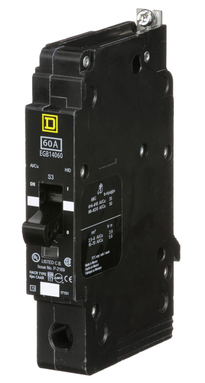 Square D EGB14060 Circuit Breaker | 277V 60A 1P 35kA@480V Bolt-On EGB Series