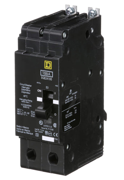 Square D EGB24100 Circuit Breaker | 480V 100A 2P 35kA@480V Bolt-On EGB Series
