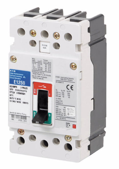 Cutler Hammer EGB3060FFG Molded Case Circuit Breaker | 480V 60A 3P 18kA@480V Feed-Thru Series G