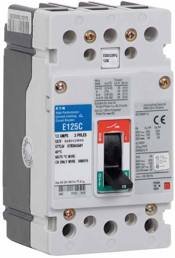 Cutler Hammer EGB3125FFG Circuit Breaker | Series G EGB 480V 125A