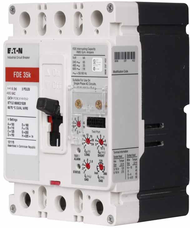 Cutler Hammer FDE316032 Circuit Breaker | 480V 160A 3P 35kA@480V Bolt-On Series C