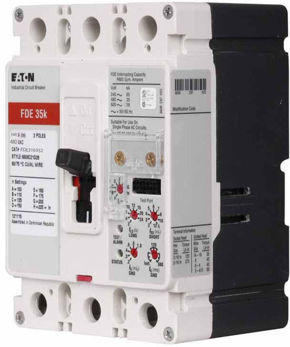 Cutler Hammer FDE316032 Circuit Breaker | 480V 160A 3P 35kA@480V Bolt-On Series C