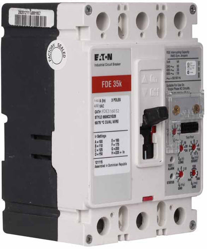 Cutler Hammer FDE316032 Circuit Breaker | 480V 160A 3P 35kA@480V Bolt-On Series C