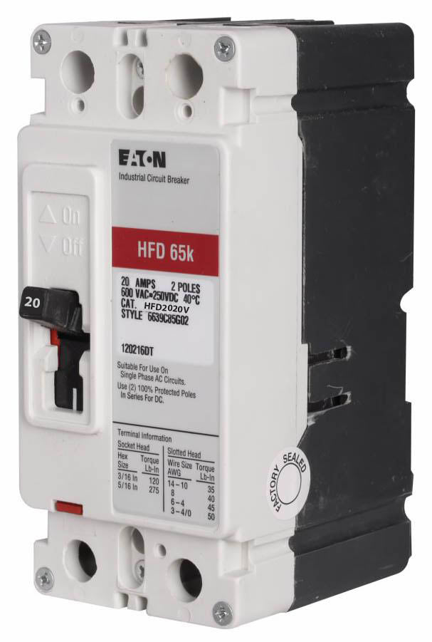 Eaton HFD2020V Circuit Breaker | Series C HFD 600V 20A