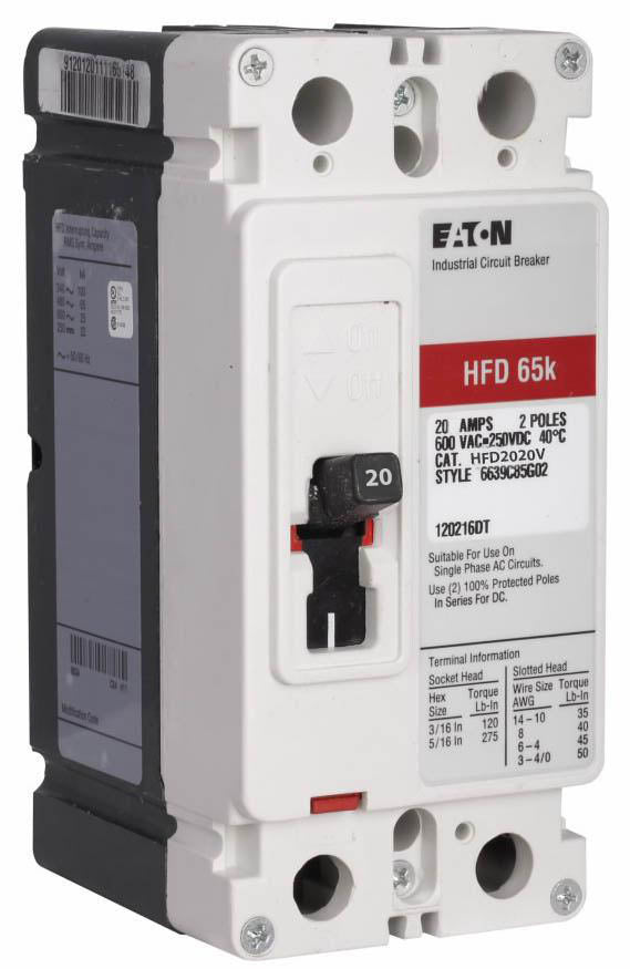 Eaton HFD2020V Circuit Breaker | Series C HFD 600V 20A