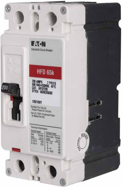 Eaton HFD2200 Circuit Breaker | Series C HFD 600V 200A