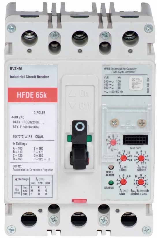 Cutler Hammer HFDE322536L Molded Case Circuit Breaker | 480V 225A 3P 65kA@480V Bolt-On LSIG Series C