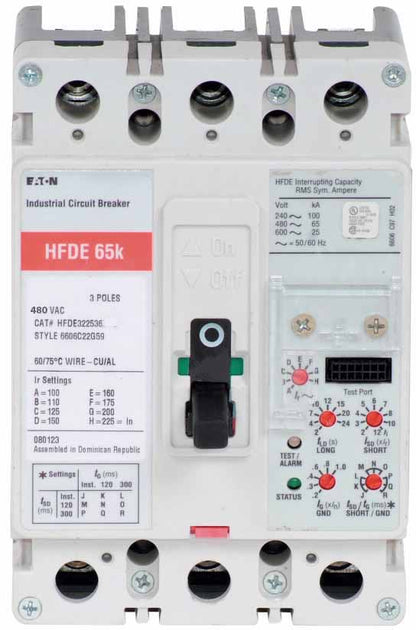Cutler Hammer HFDE322536L Molded Case Circuit Breaker | 480V 225A 3P 65kA@480V Bolt-On LSIG Series C