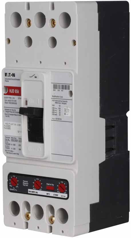 Cutler Hammer HJD3100 Circuit Breaker | 600V 100A 3P 65kA@480V Feed-Thru Series C