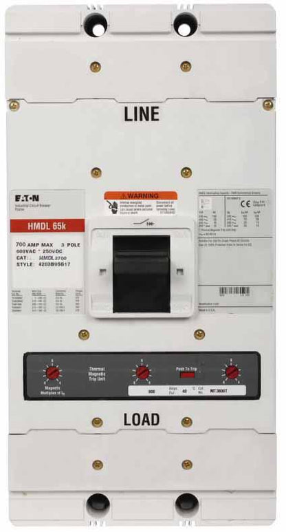 Cutler Hammer, Eaton, Westinghouse HMDL3700W Circuit Breaker | Series C HMDL 600V 700A