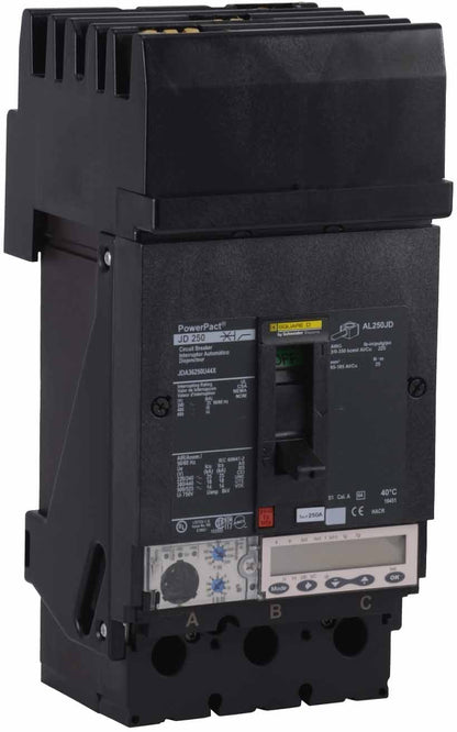 Square D JDA36250U44X Circuit Breaker | 600V 250A 3P 18kA@480V I-Line Style Plug-In Powerpact