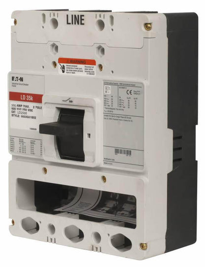Cutler Hammer LD2500Y Molded Case Circuit Breaker | 600V 500A 2P 35kA@480V Bolt-On Series C