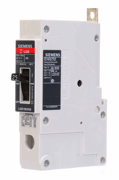 Siemens LGB1B025B Circuit Breaker | 347V 25A 1P 65kA@277V Bolt-On VL Series