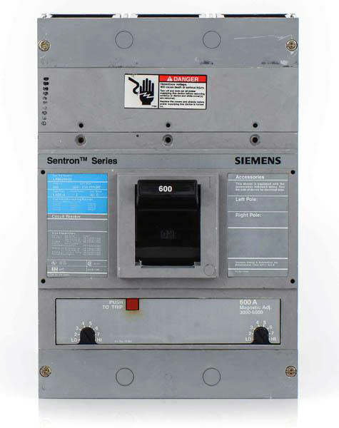 Siemens LXD62B600 Molded Case Circuit Breaker | 600V 600A 2P 35kA@480V Bolt-On Sentron Series