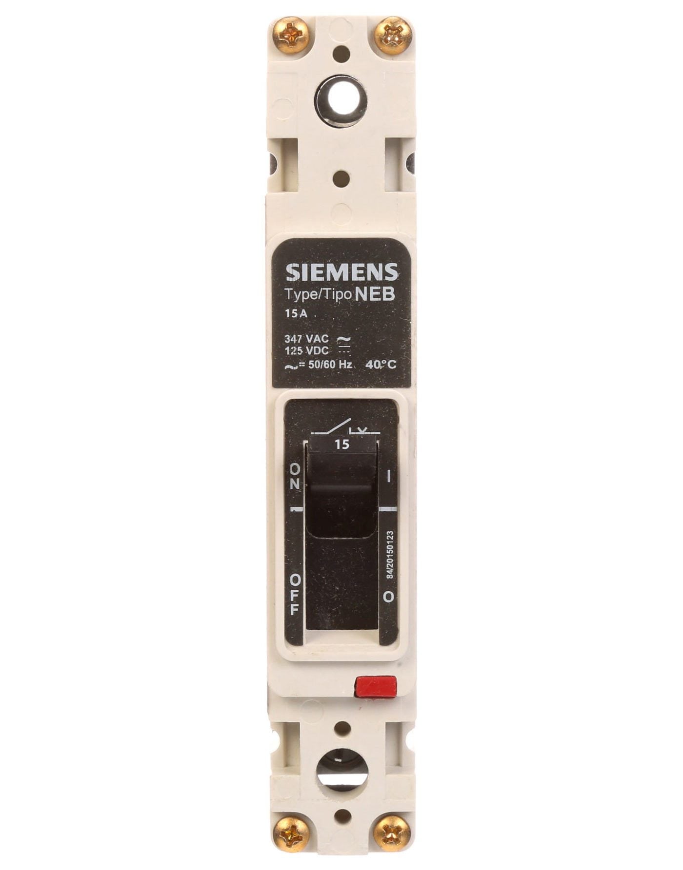 Siemens NEB1B015B Circuit Breaker | 277V 15A 1 Pole 35kA@277V Bolt-On NEB Series