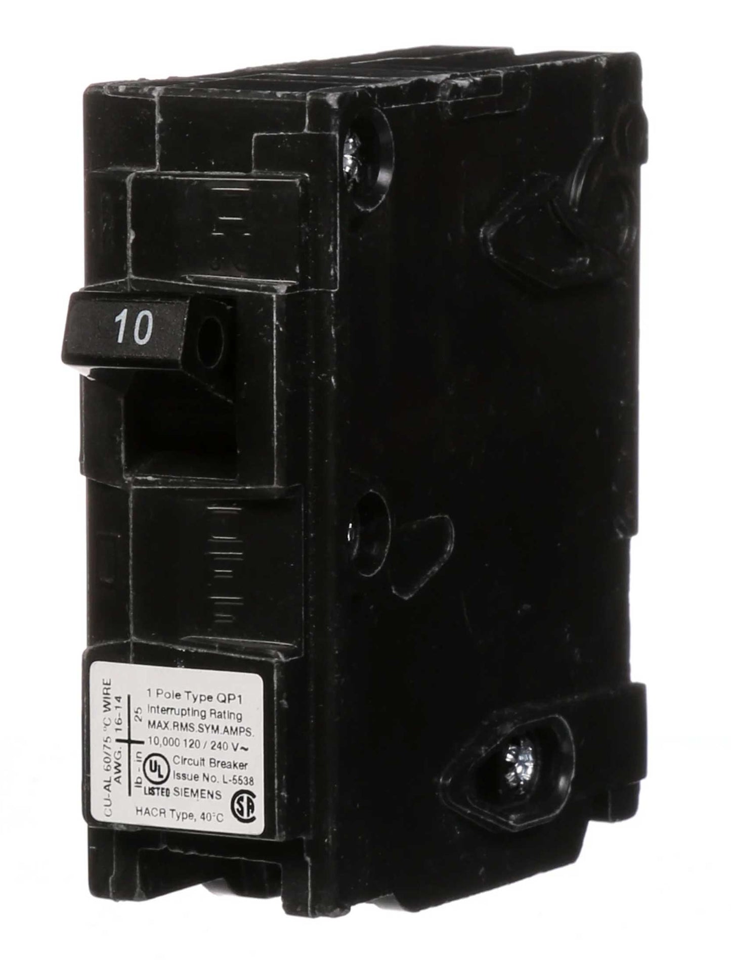 Siemens Q110 Circuit Breaker | 120V 10A 1P 10kA@120V Plug-In Q Series
