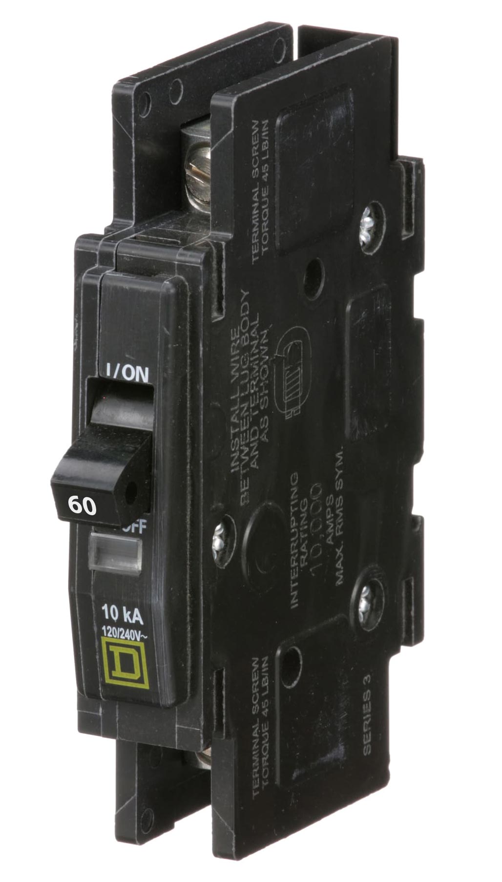 Square D QOU160 Circuit Breaker | 120/240V 60A 1P 10kA@120V Unit Mount QOU Series