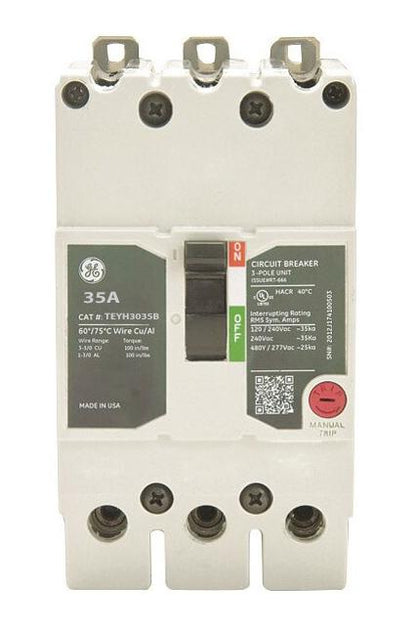 General Electric TEYH3035B Molded Case Circuit Breaker | 480V 35A 3P 35kA@480V Bolt-On TEYH Series
