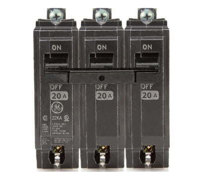 General Electric THHQB32020 Circuit Breaker | 208V 20A 3P 22kA@208V Bolt-On Q-Line