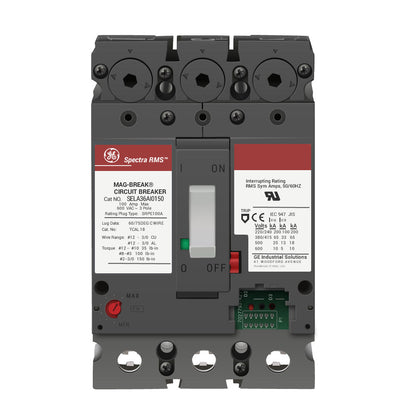 General Electric SELA36AI0150 Circuit Breaker | 600V 150A 3P 65kA@480V Bolt-On Spectra Series