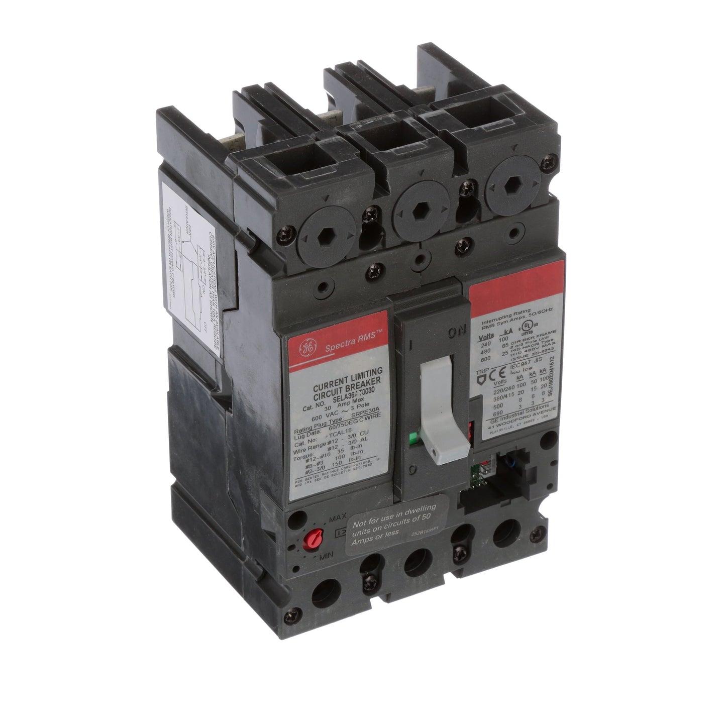 General Electric SELA36AT0030 Circuit Breaker | 600V 30A 3P 65kA@480V Spectra Series