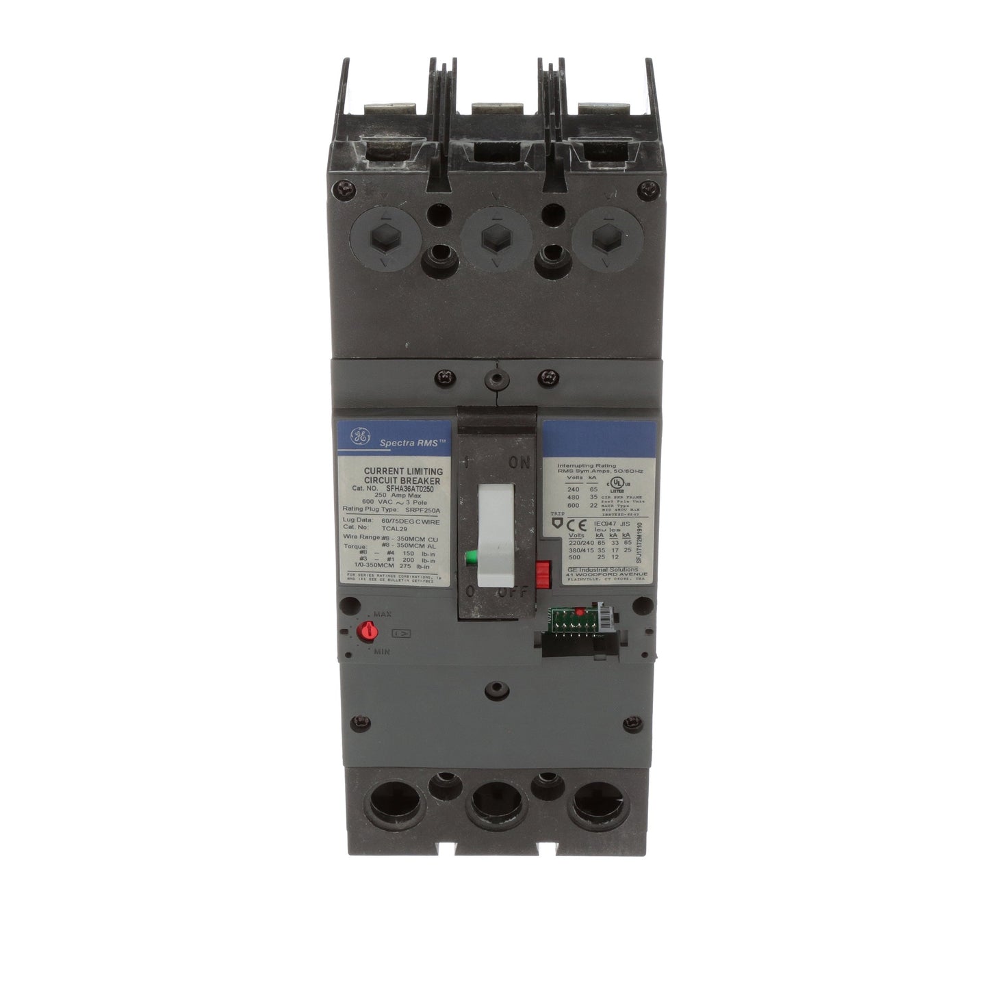 General Electric SFHA36AT0250 Circuit Breaker | 600V 250A 3P 35kA@480V Bolt-On Spectra Series