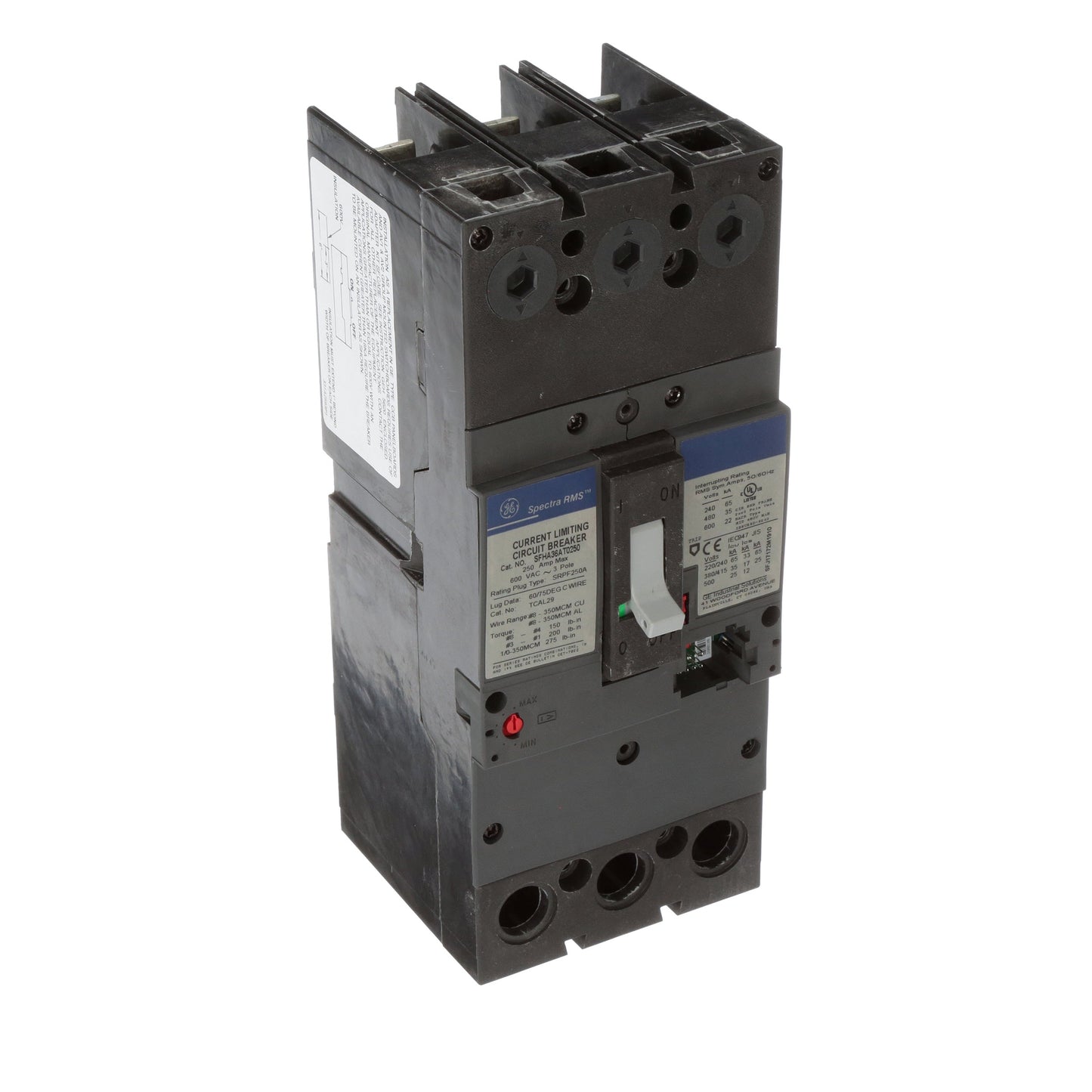 General Electric SFHA36AT0250 Circuit Breaker | 600V 250A 3P 35kA@480V Bolt-On Spectra Series