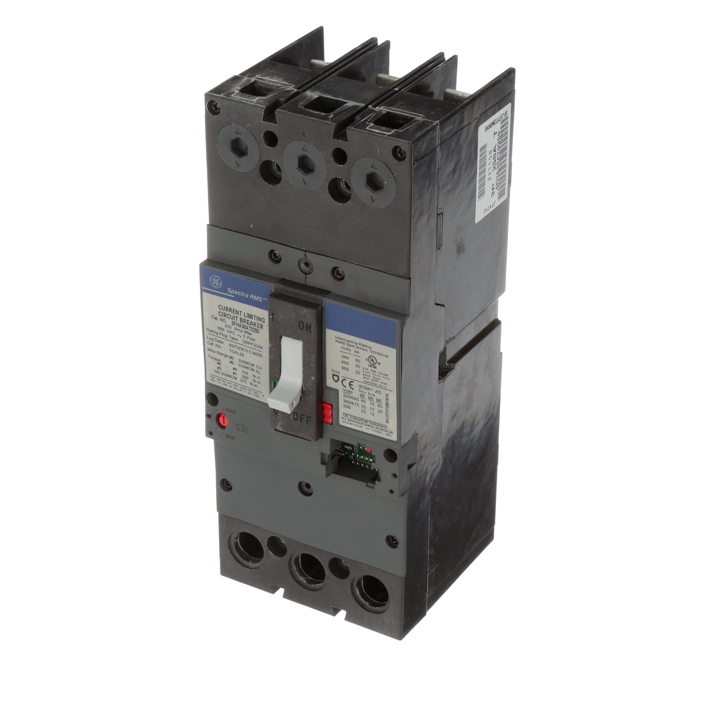 General Electric SFHA36AT0250 Circuit Breaker | 600V 250A 3P 35kA@480V Bolt-On Spectra Series