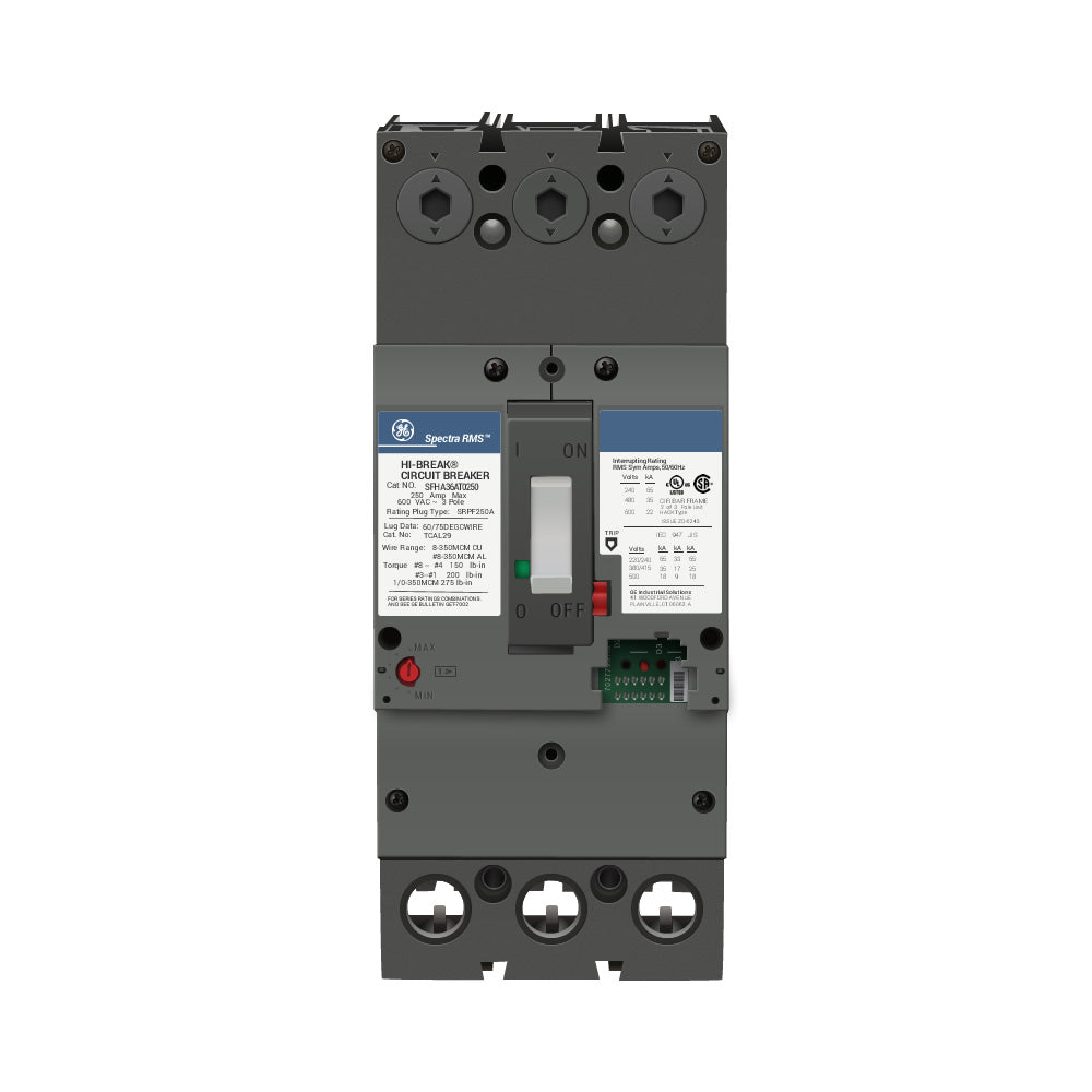 General Electric SFHA36AT0250 Circuit Breaker | 600V 250A 3P 35kA@480V Bolt-On Spectra Series