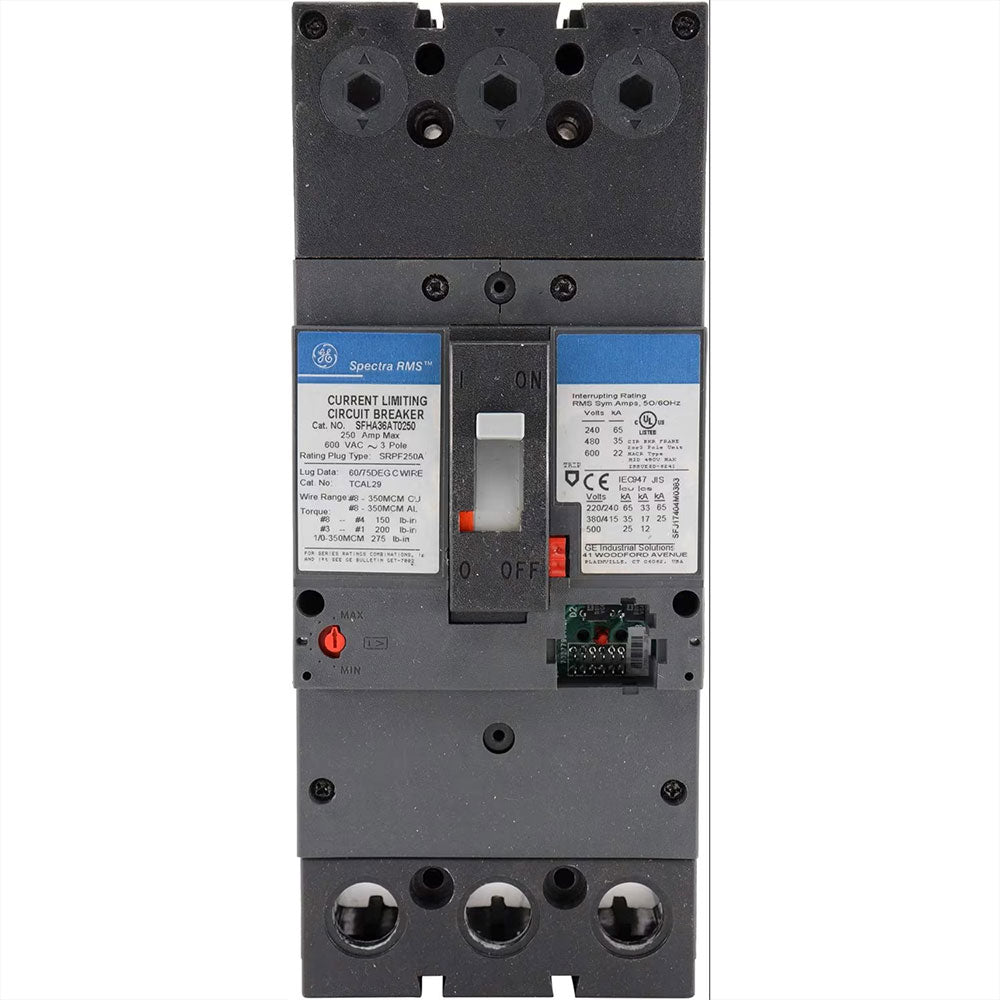 General Electric SFHA36AT0250 Circuit Breaker | 600V 250A 3P 35kA@480V Bolt-On Spectra Series