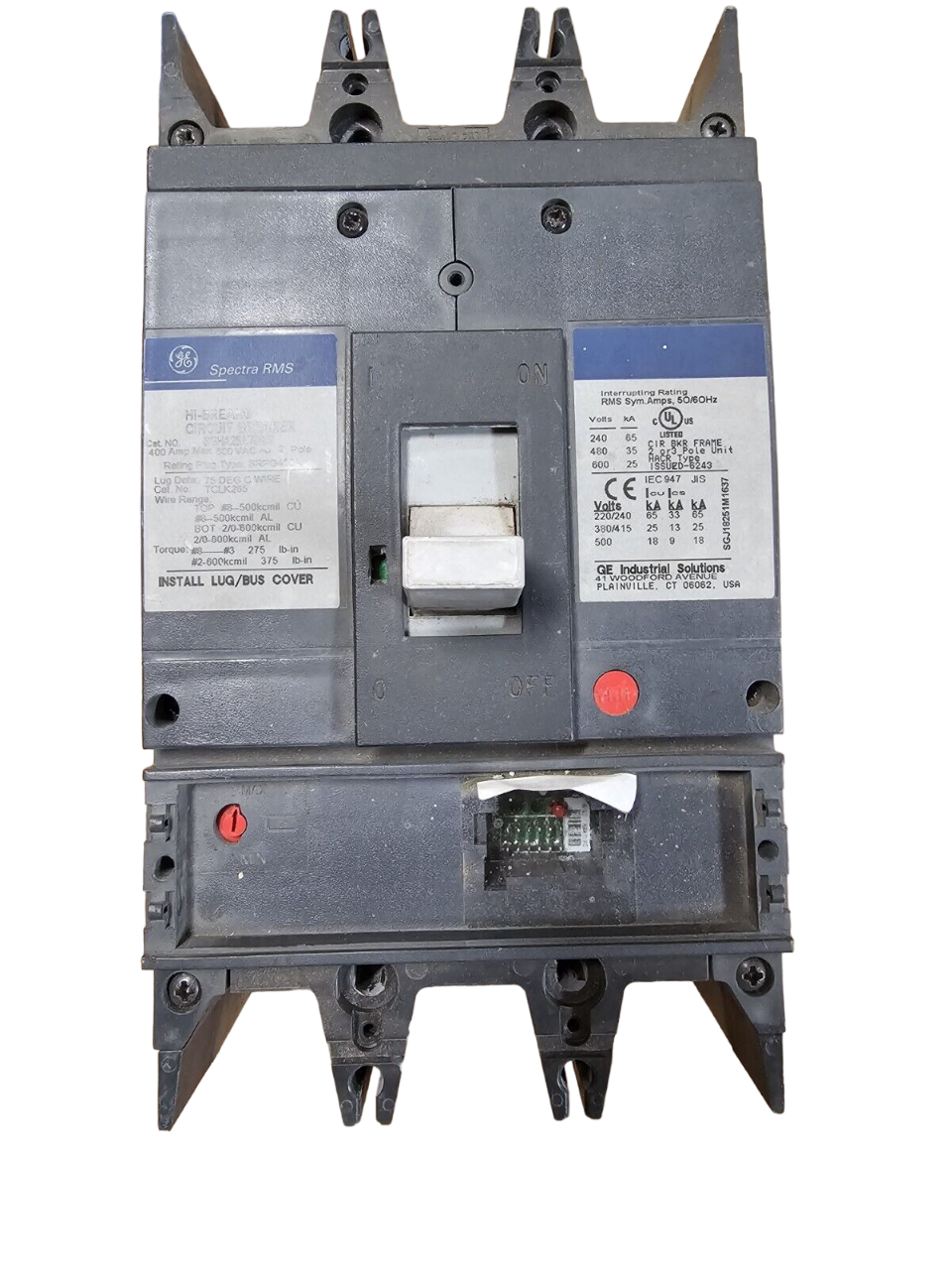 SGHA26AT0400 - General Electric Bolt-On 600V 400A 2 pole circuit breaker 35kA@480V - Essential Electric Supply