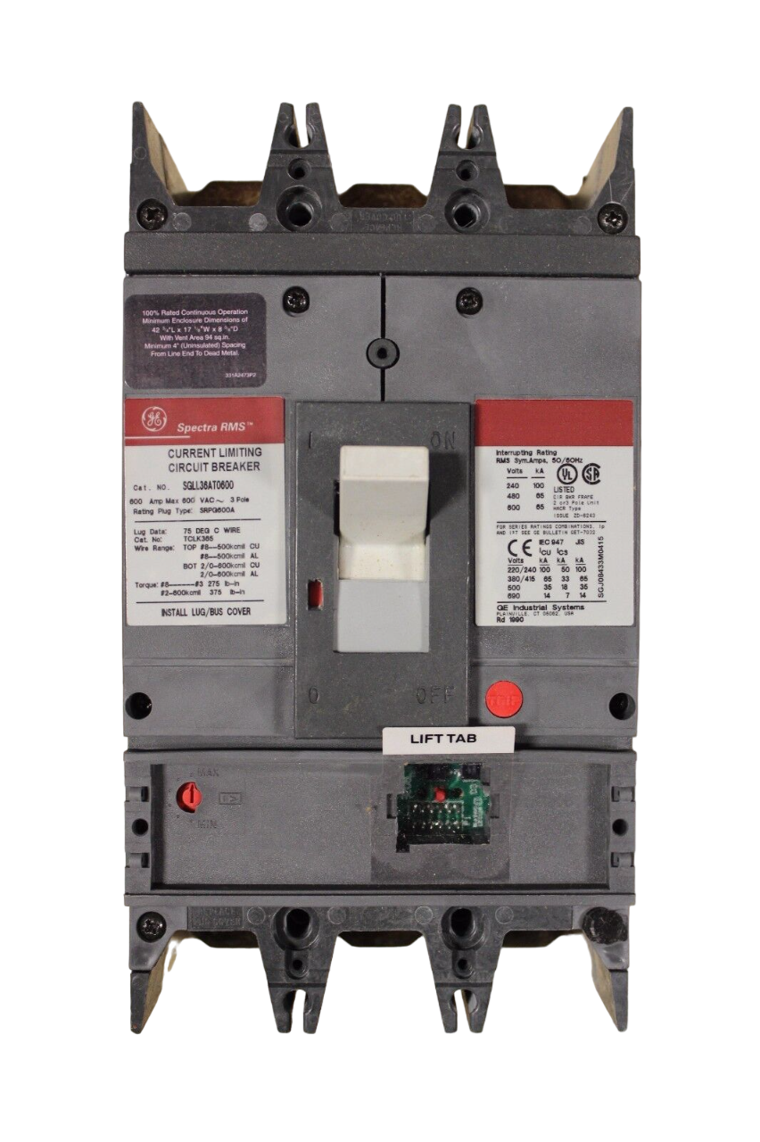 SGLL36AT0600 - General Electric Bolt-On 600V 600A 3 pole circuit breaker 65kA@480V - Essential Electric Supply