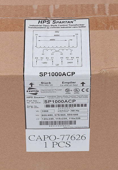 Hammond Power Solutions SP1000ACP Transformer | 1.48 kVA Seismic Rated