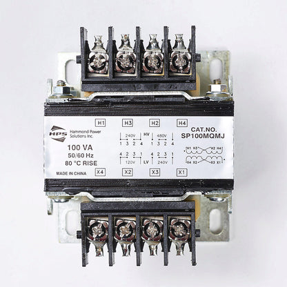 Hammond Power Solutions SP100MQMJ Transformer | 240x480V Primary 120x240V Secondary 50/60Hz Copper Windings Seismic Certified