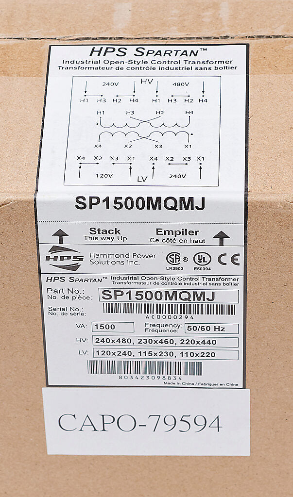 Hammond Power Solutions SP1500MQMJ Transformer | 2.22 EKVA Seismic Compliant