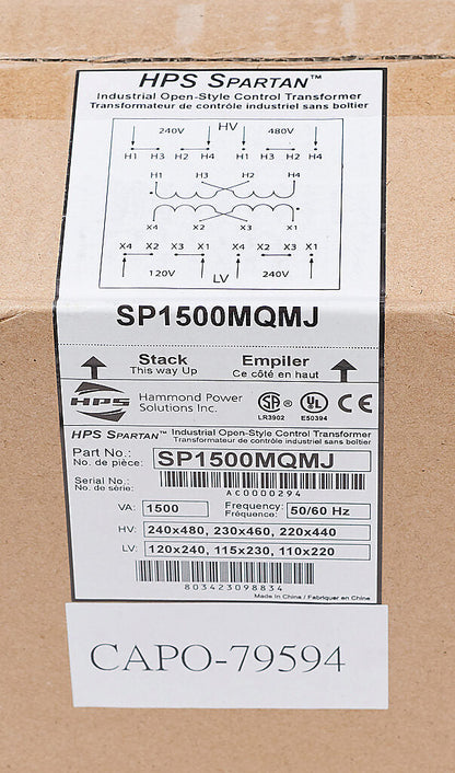 Hammond Power Solutions SP1500MQMJ Transformer | 2.22 EKVA Seismic Compliant