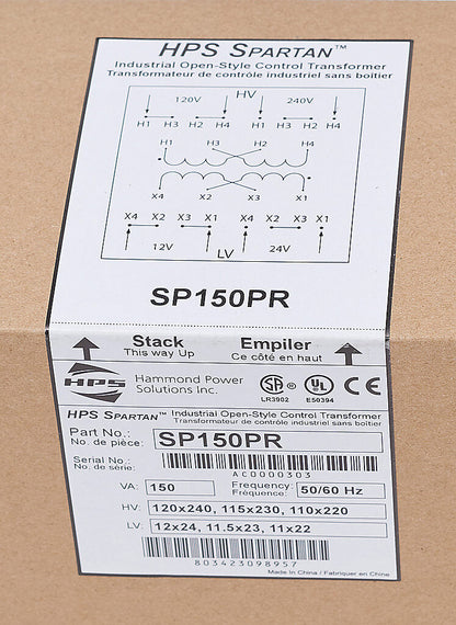 Hammond Power Solutions SP150PR Transformer | 120x240V Primary 12x24V Secondary Seismic Compliant
