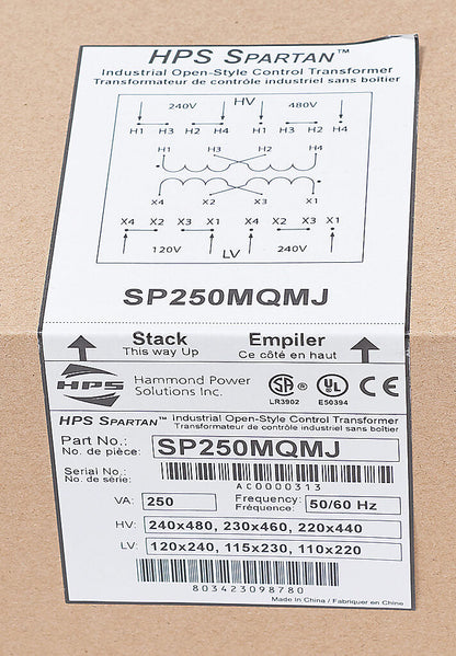 Hammond Power Solutions SP250MQMJ Transformer | 240x480V Seismic Compliant