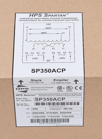 Hammond Power Solutions SP350ACP Transformer | 600/480V to 120x240V Seismic Rated