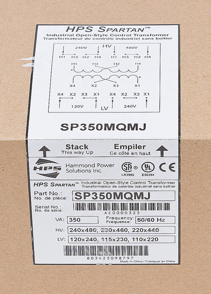 Hammond Power Solutions SP350MQMJ Transformer | 240x480V 120x240V 50/60Hz Seismic Compliant