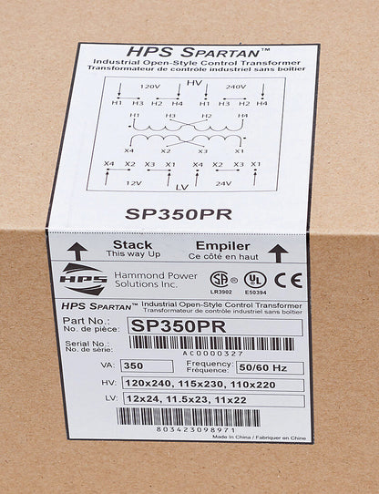 Hammond Power Solutions SP350PR Transformer 120x240V to 12x24V Seismic Compliant