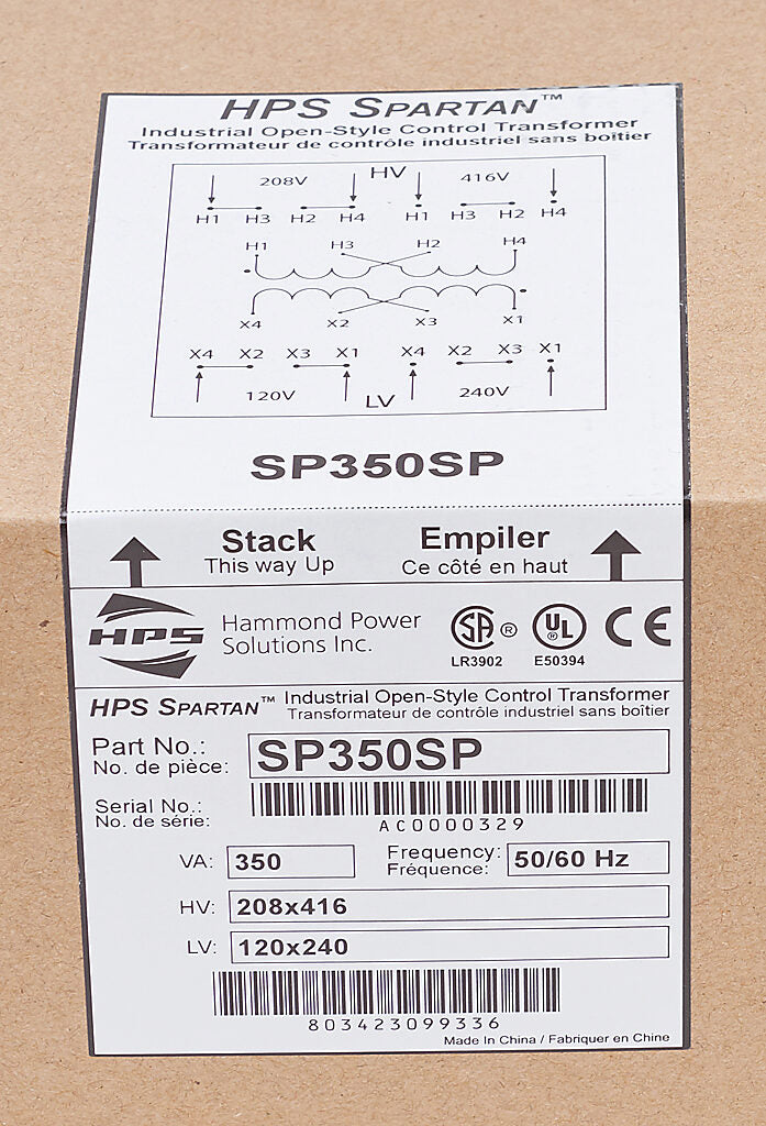 Hammond Power Solutions SP350SP Transformer | 208x416V/120x240V Seismic Compliant